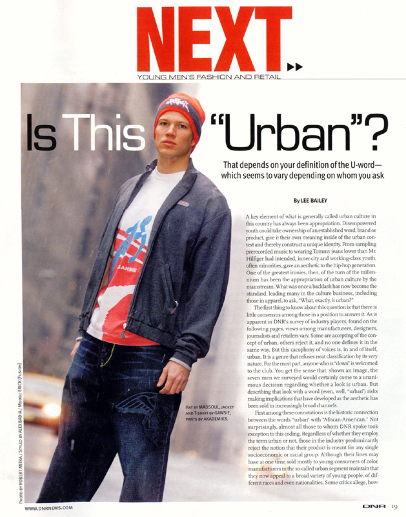 DNR menswear trade paper January 2003 Is This Urban feature