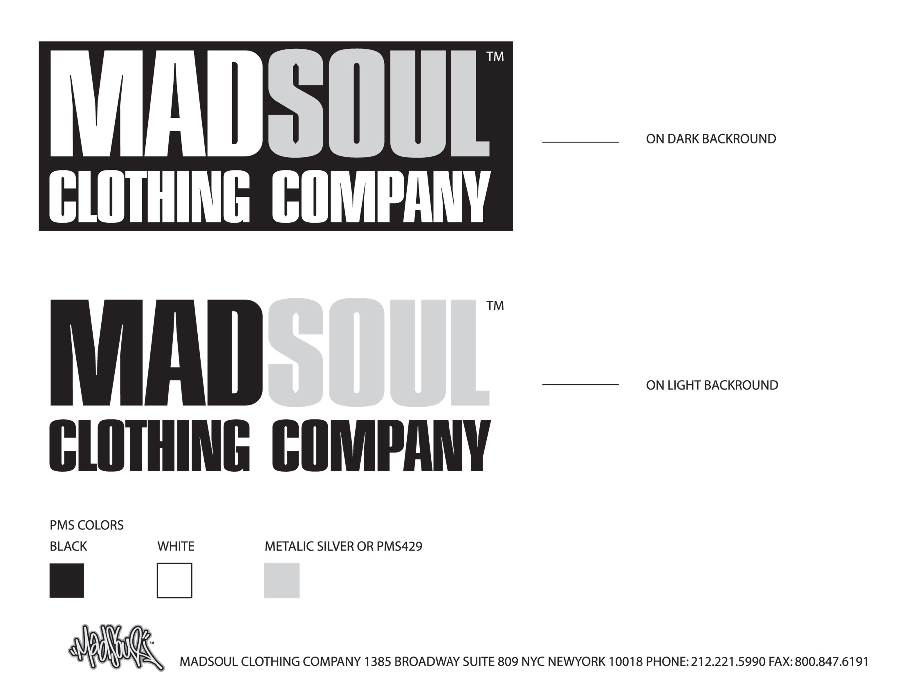 Madsoul company letterhead from 2003 with wordmark and graffiti tag