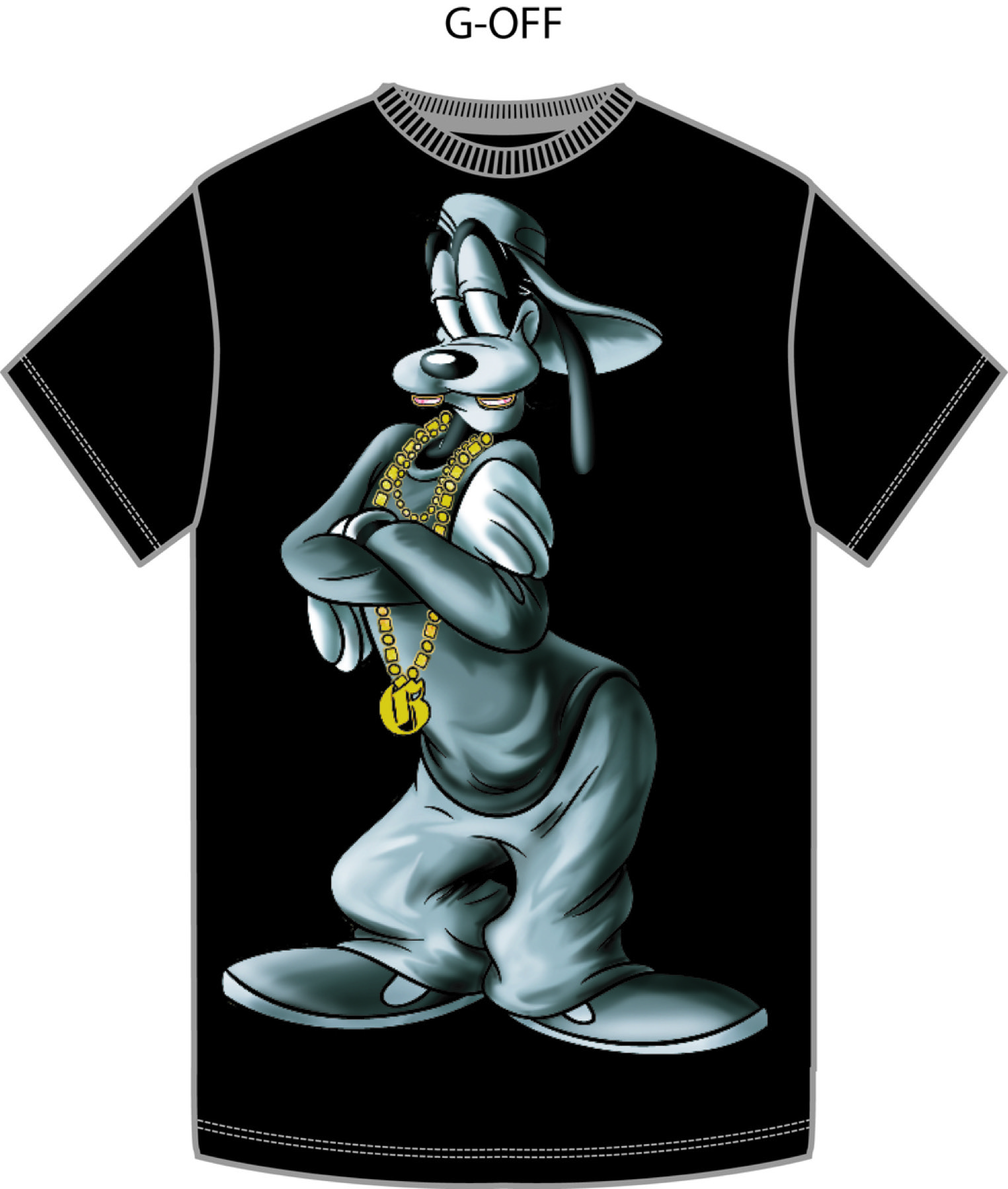 Disney-licensed Madsoul tee graphic featuring Goofy, styled G-Off