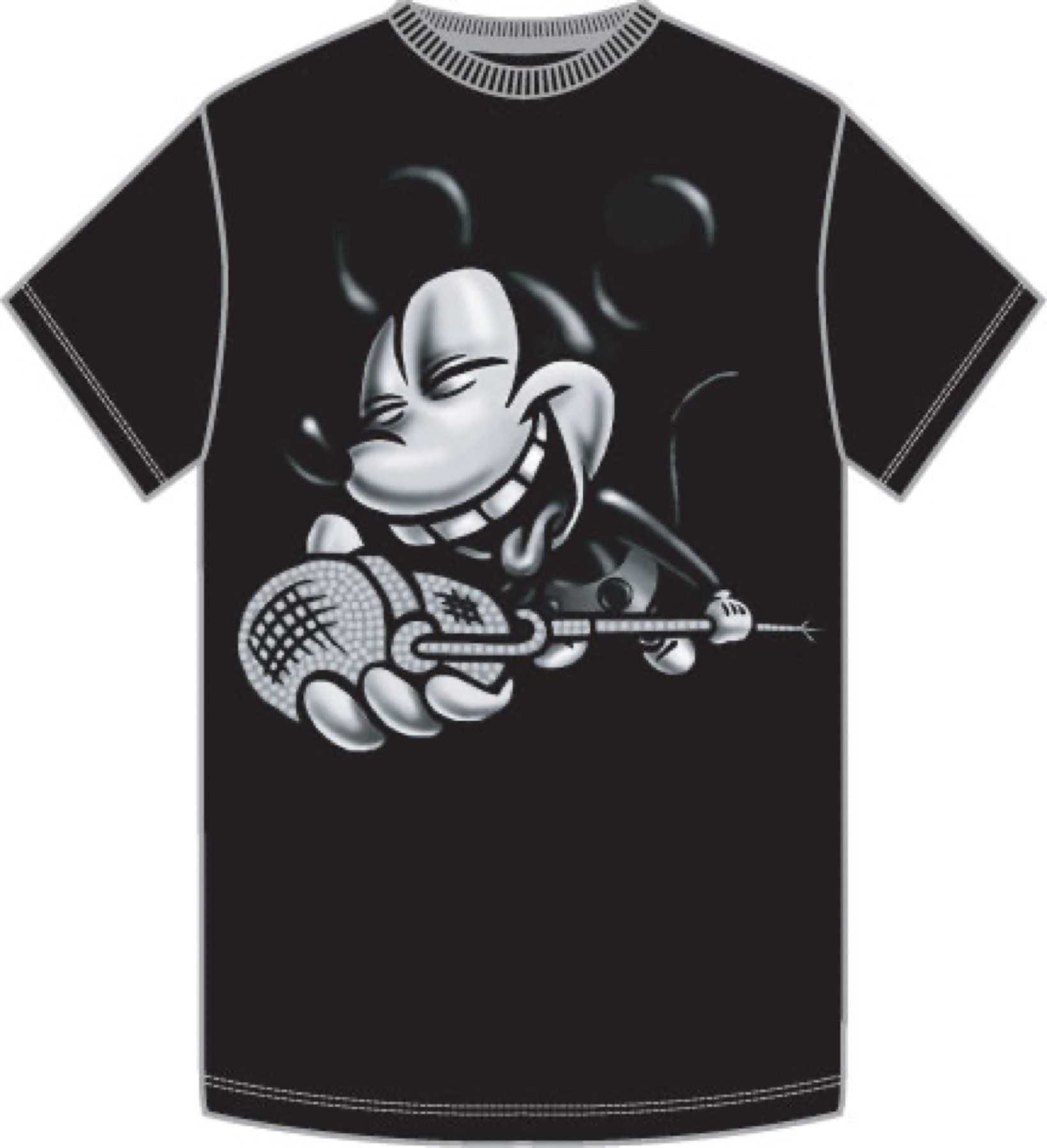 Disney-licensed Madsoul tee featuring Mickey Mouse holding a microphone