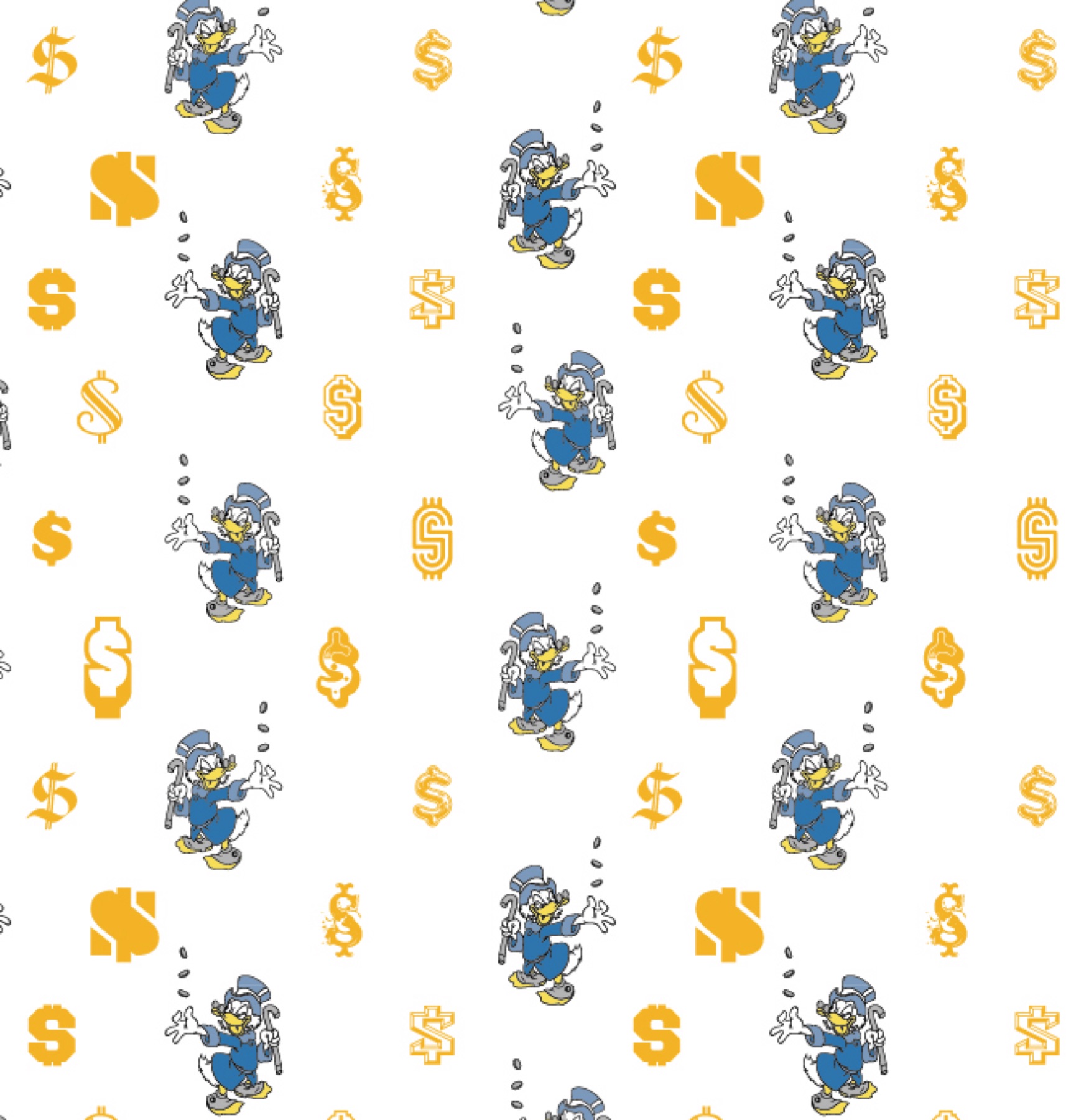 Disney-licensed textile print featuring Scrooge McDuck
